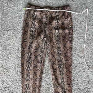 Soft snakeskin pants with gold detail NWT